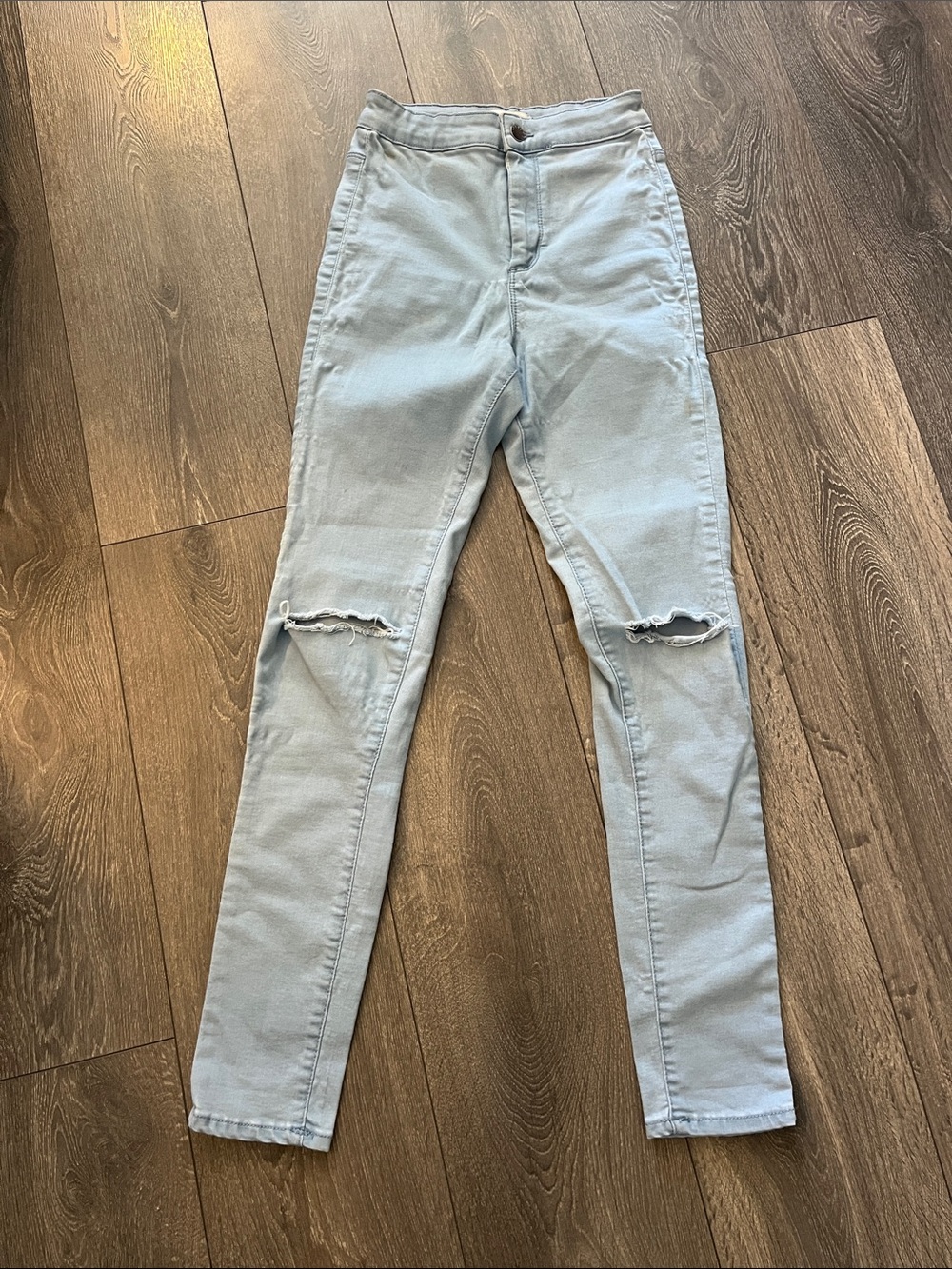2/$25 Forever 21 High-Rise Light Blue Women's Distressed Skinny Jeans sz 26